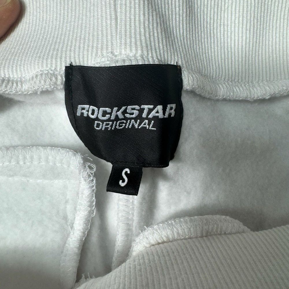 Rockstar Original Sweat Suit Mens S White Hoodie Pants Cross Spray Paint Retro - Picture 7 of 16